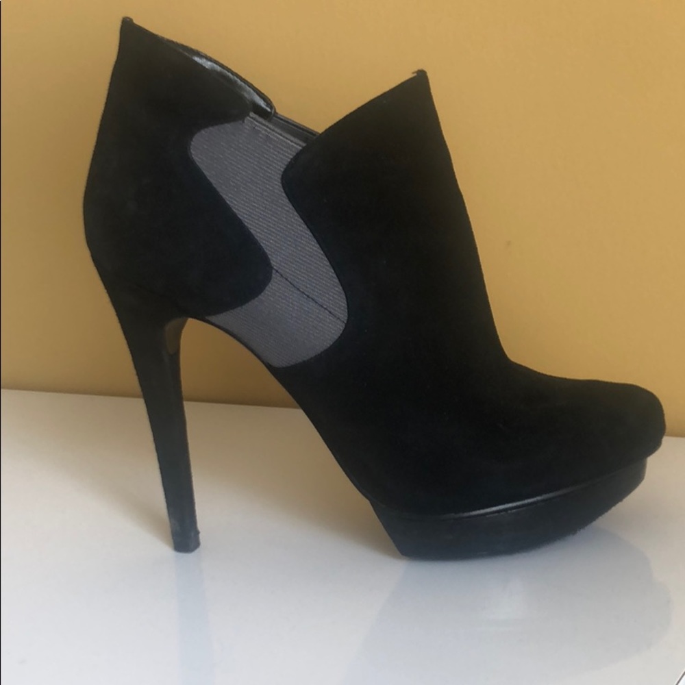 Black Suede 6inch platform booties